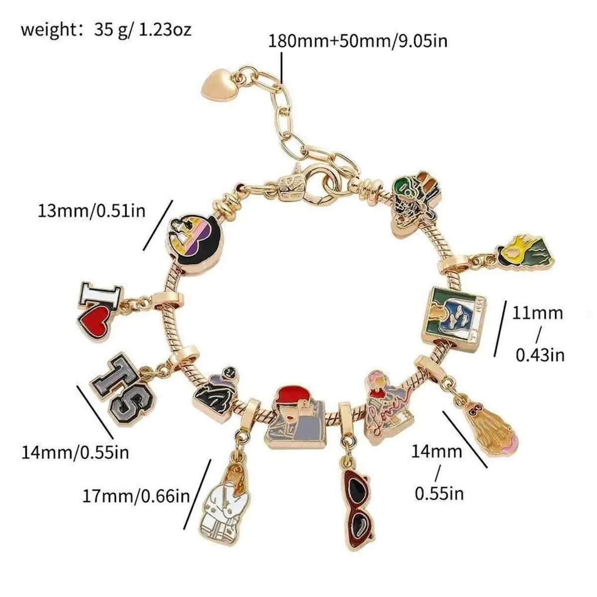 Swiftie Gold Charm Bracelet