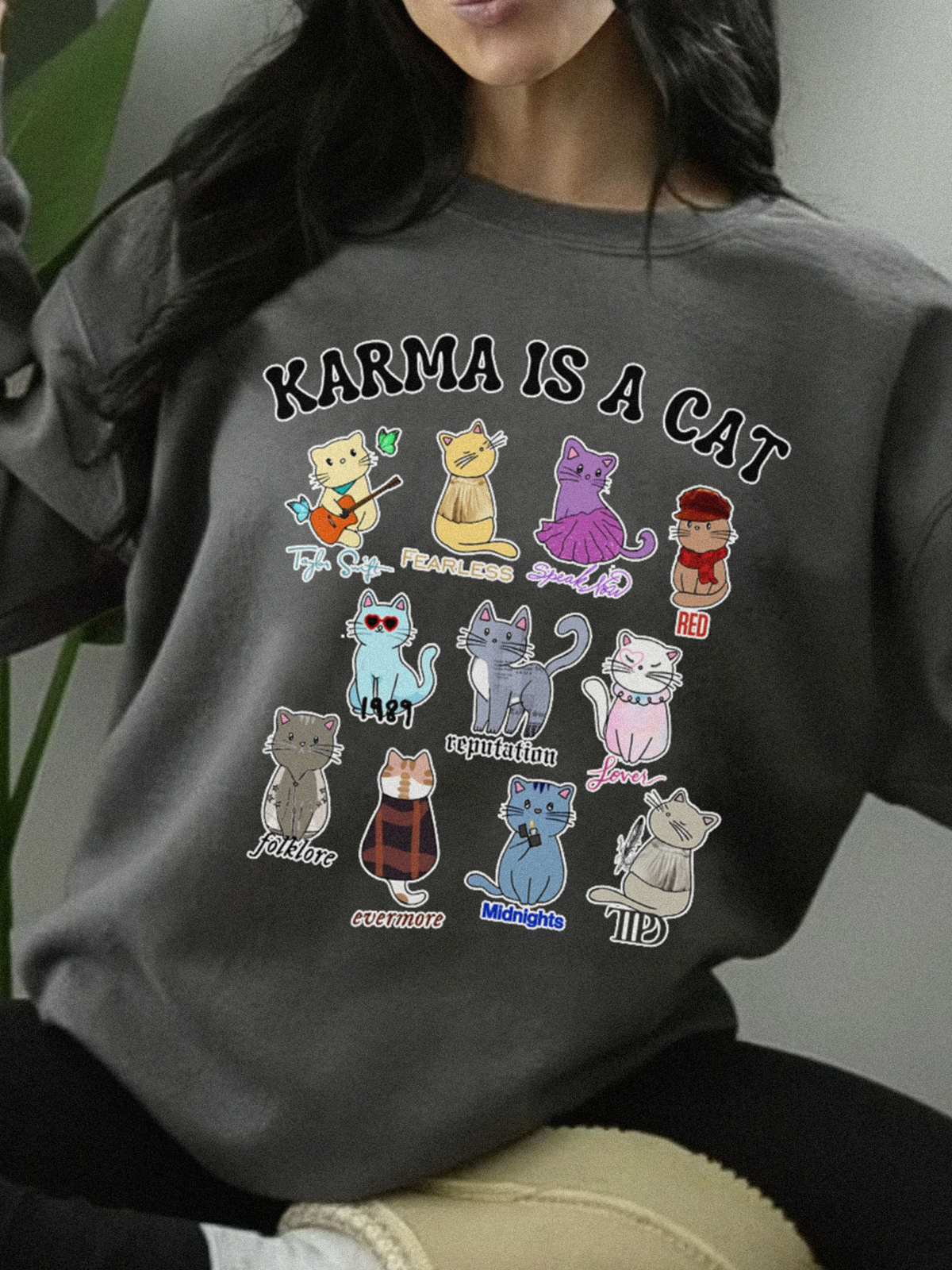 Karma Is A Cat Crewneck Sweatshirt (Kids & Adults)