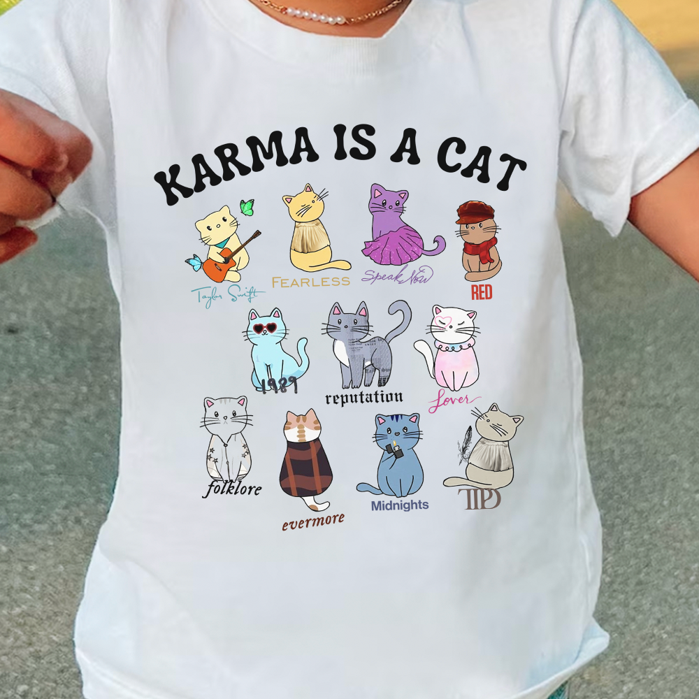 Karma Is A Cat Cats w/ TTPD Tee (All Sizes)