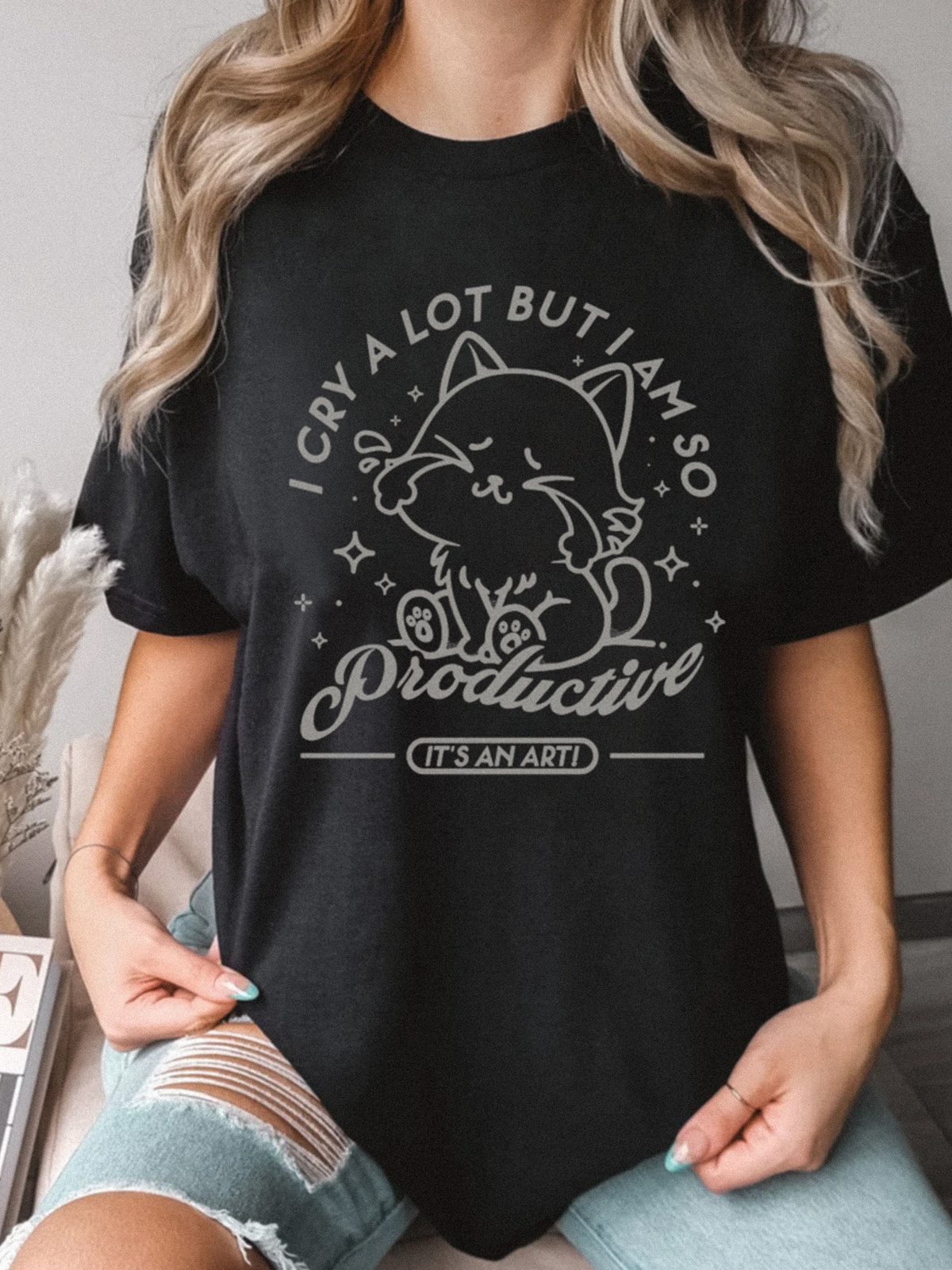 I Cry A Lot Cat Tee (Youth & Adult)