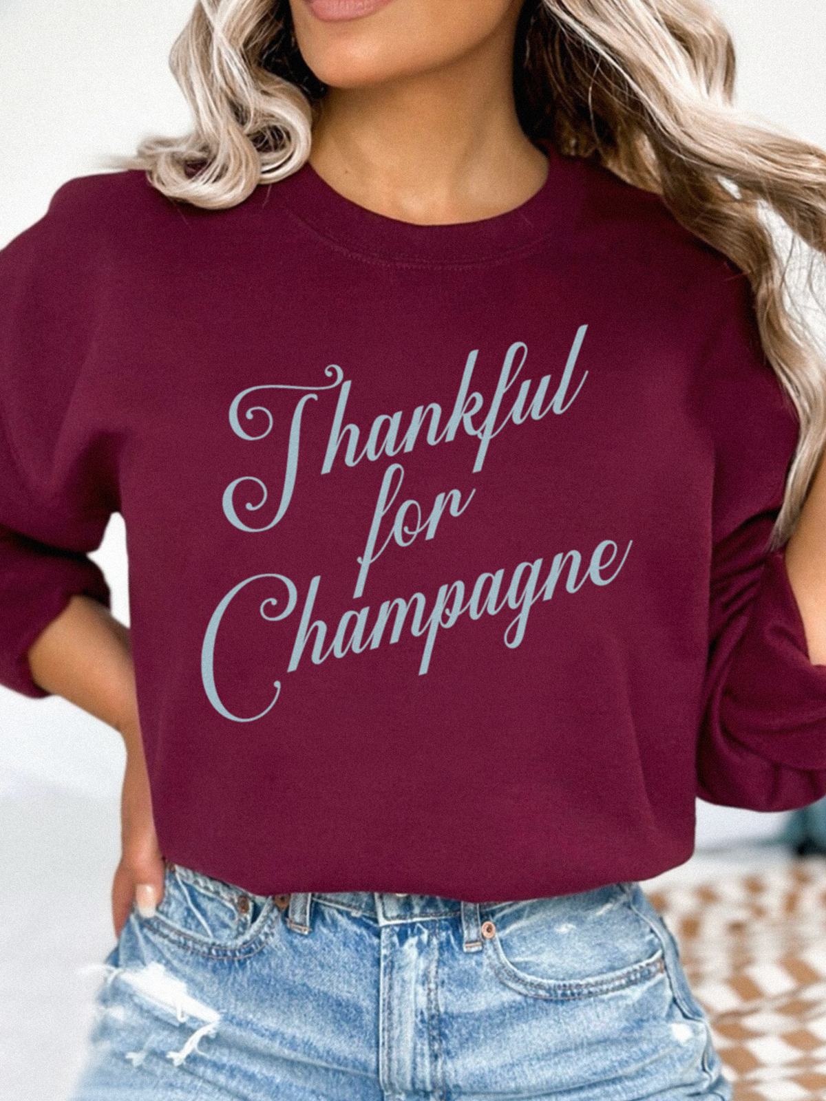 Thankful For Champagne Sweatshirt