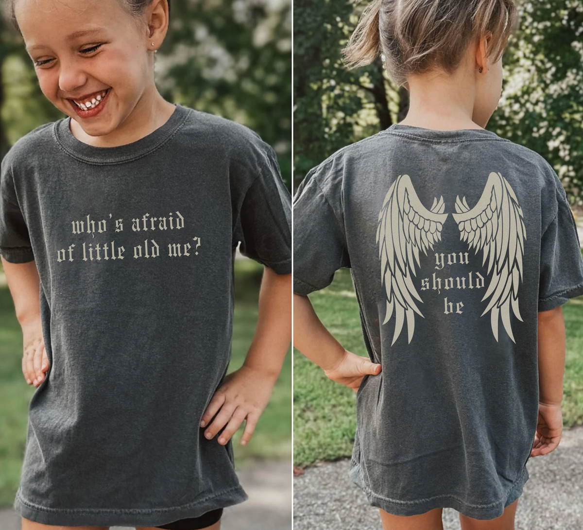 Who's Afraid Angel Wings Tee (Adults + Kids)